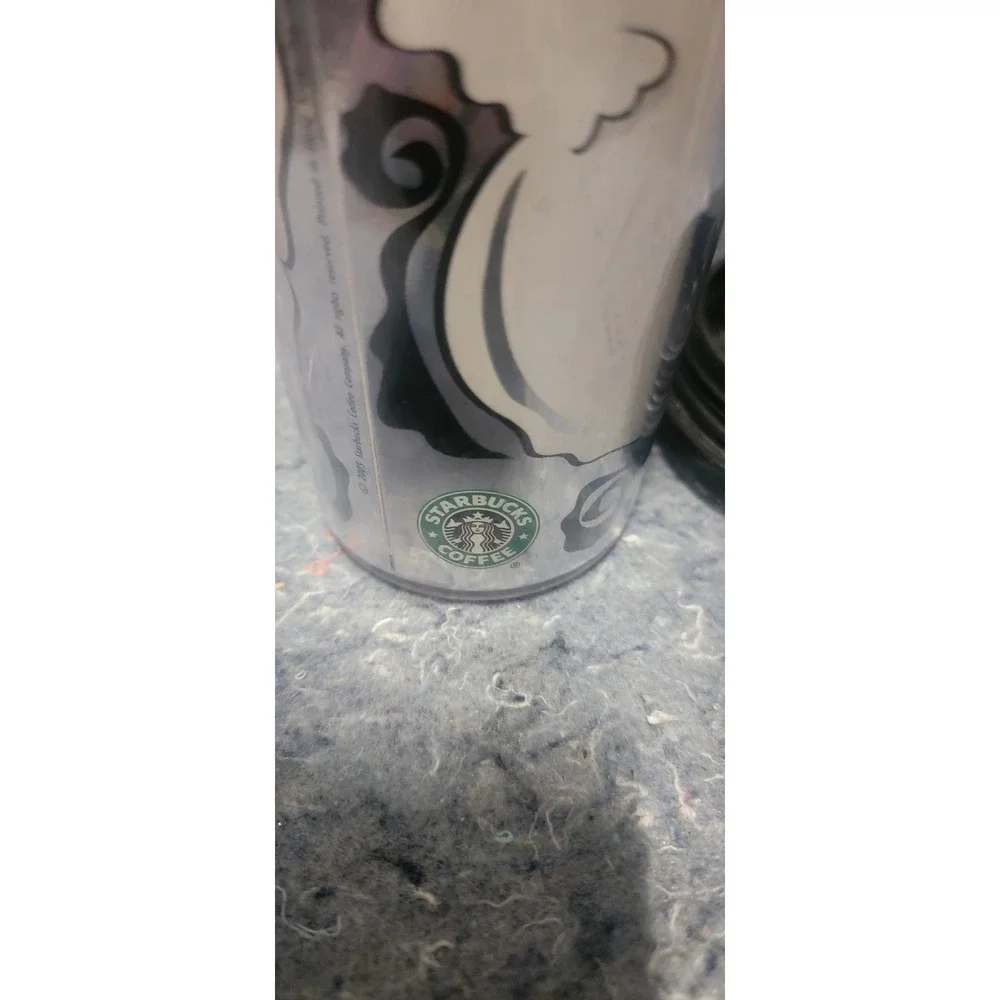 Starbucks Vintage 2005 Halloween Ghosts Booooo Tumbler‎ Sliver/White/Black 16oz